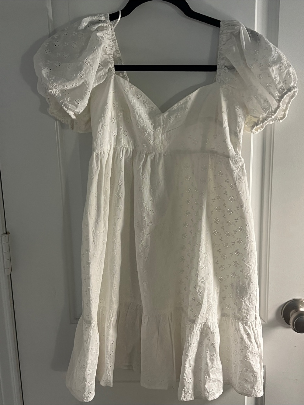 Altar'd State White Eyelet Puff-Sleeve Dress for Girls
